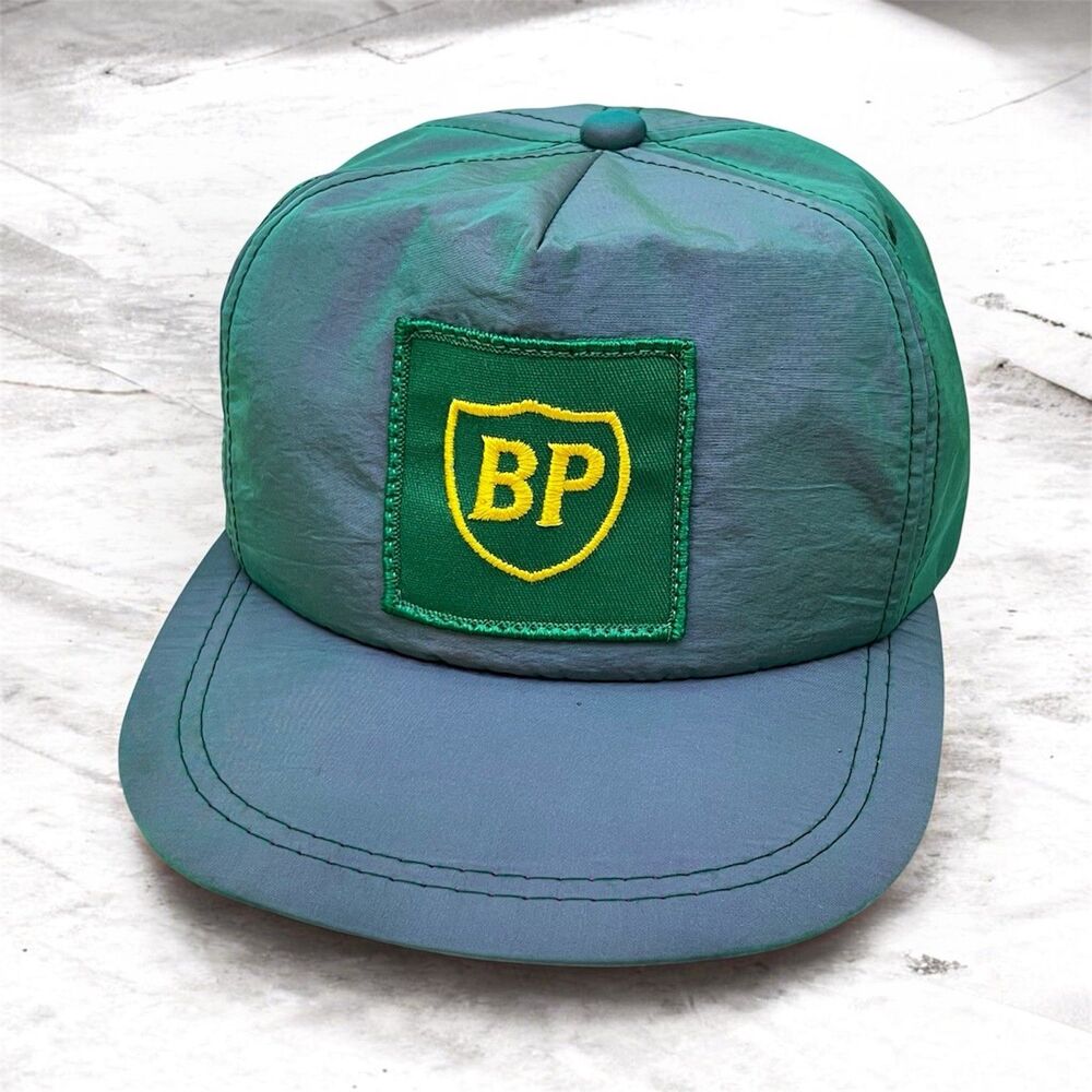 VTG K-Products BP Oil Gas Patch Hat Snapback Cap Iridescent British Petroleum